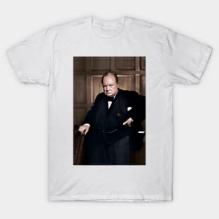 Sir Winston Churchill in colour T-Shirt